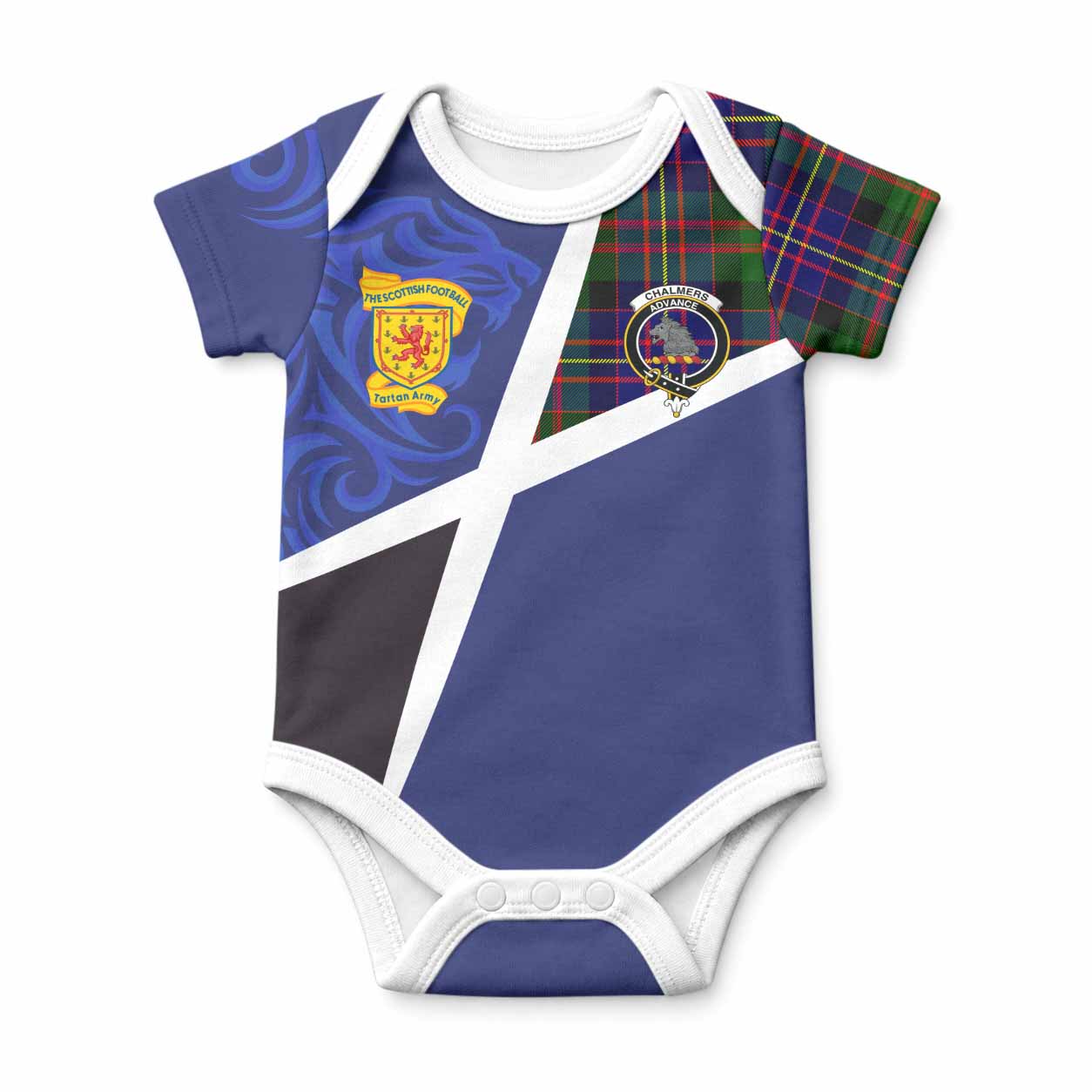 Chalmers The Scottish Football Crest Baby Onesie Lion-Tartan Army
