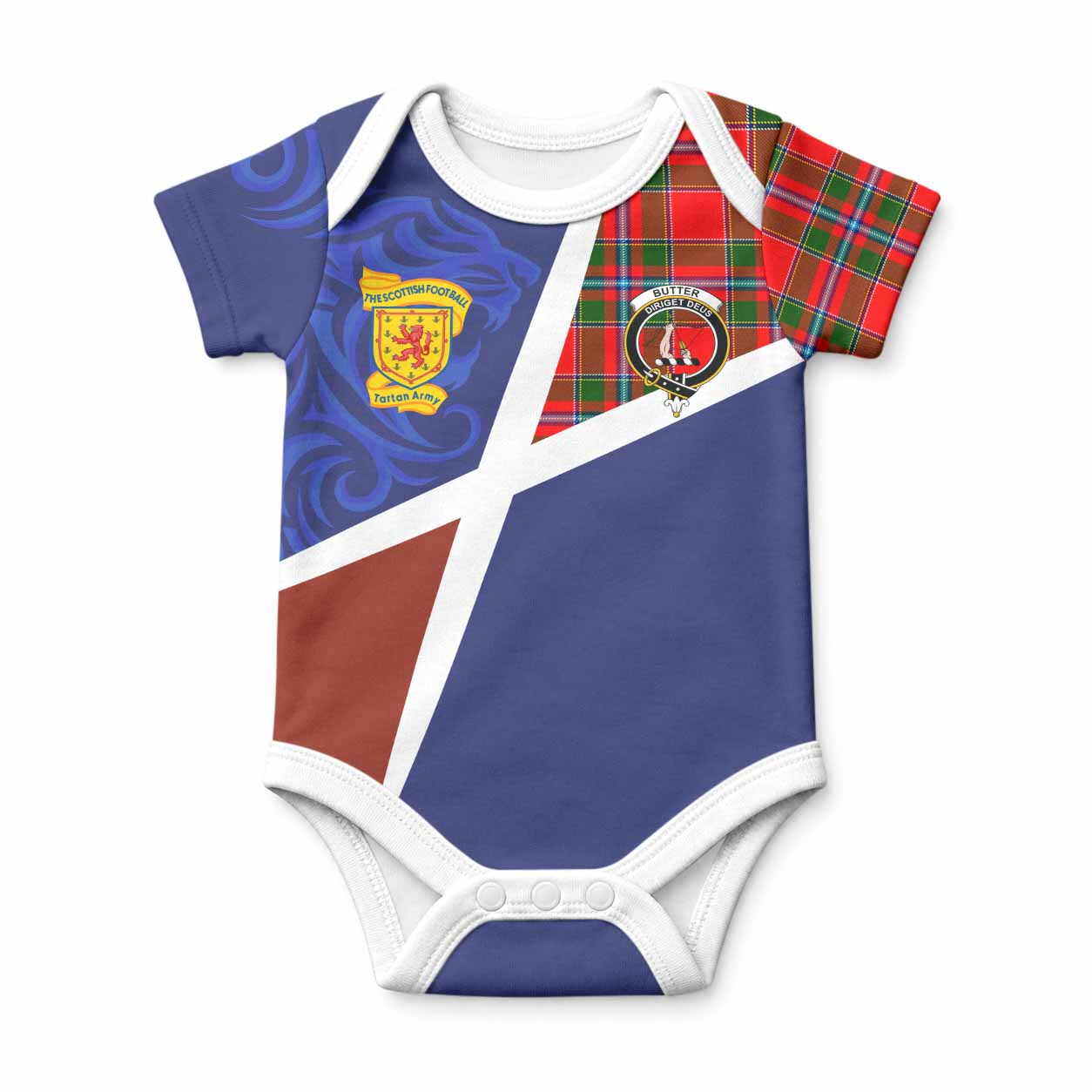 Butter The Scottish Football Crest Baby Onesie Lion-Tartan Army