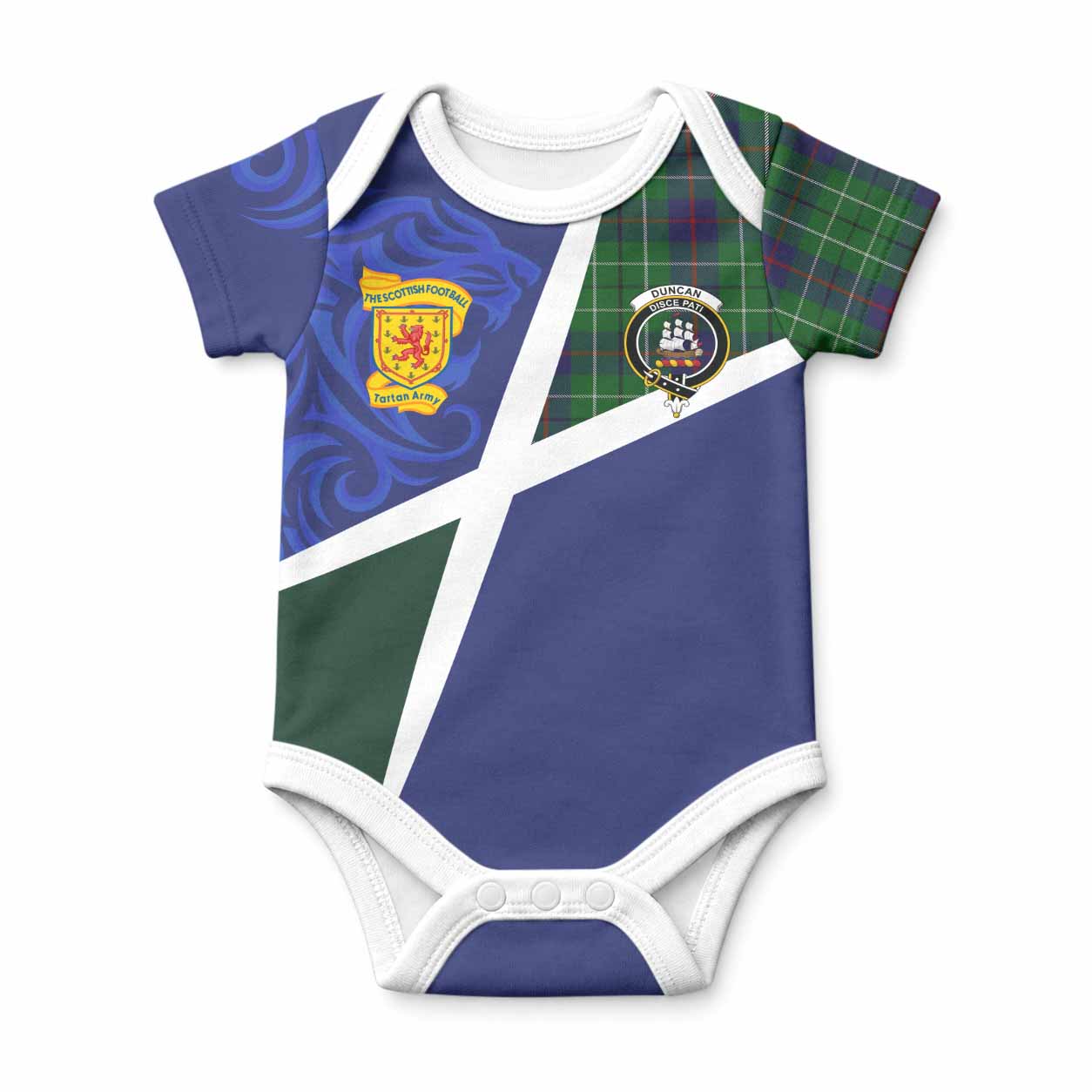 Duncan The Scottish Football Crest Baby Onesie Lion-Tartan Army