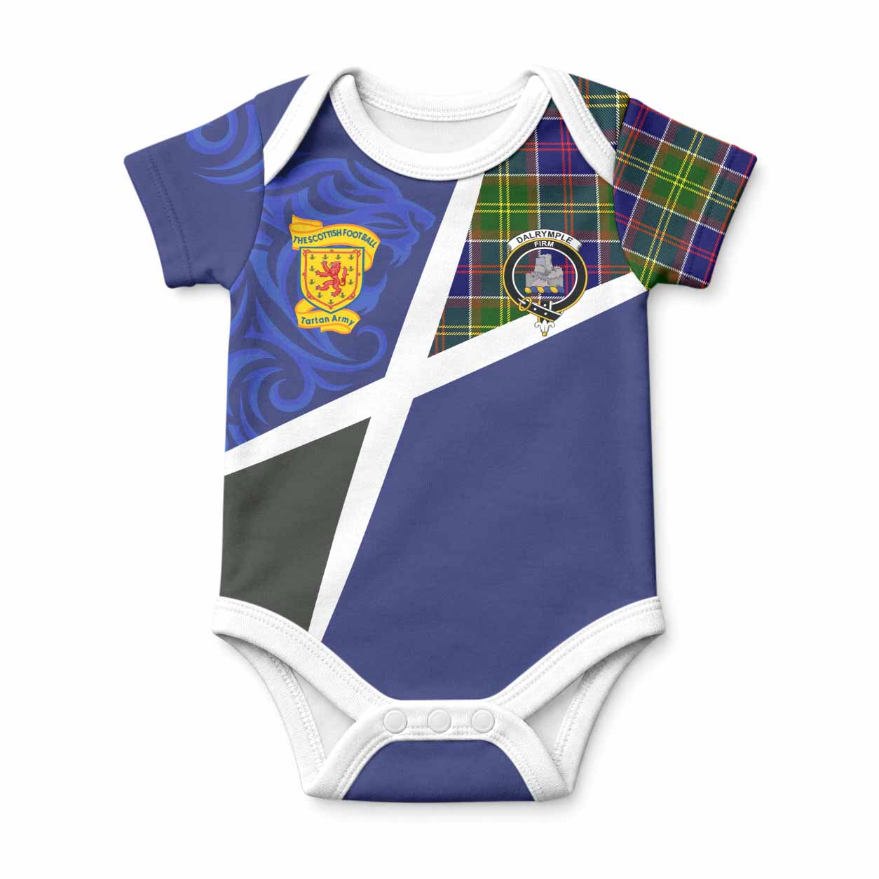 Dalrymple The Scottish Football Crest Baby Onesie Lion-Tartan Army
