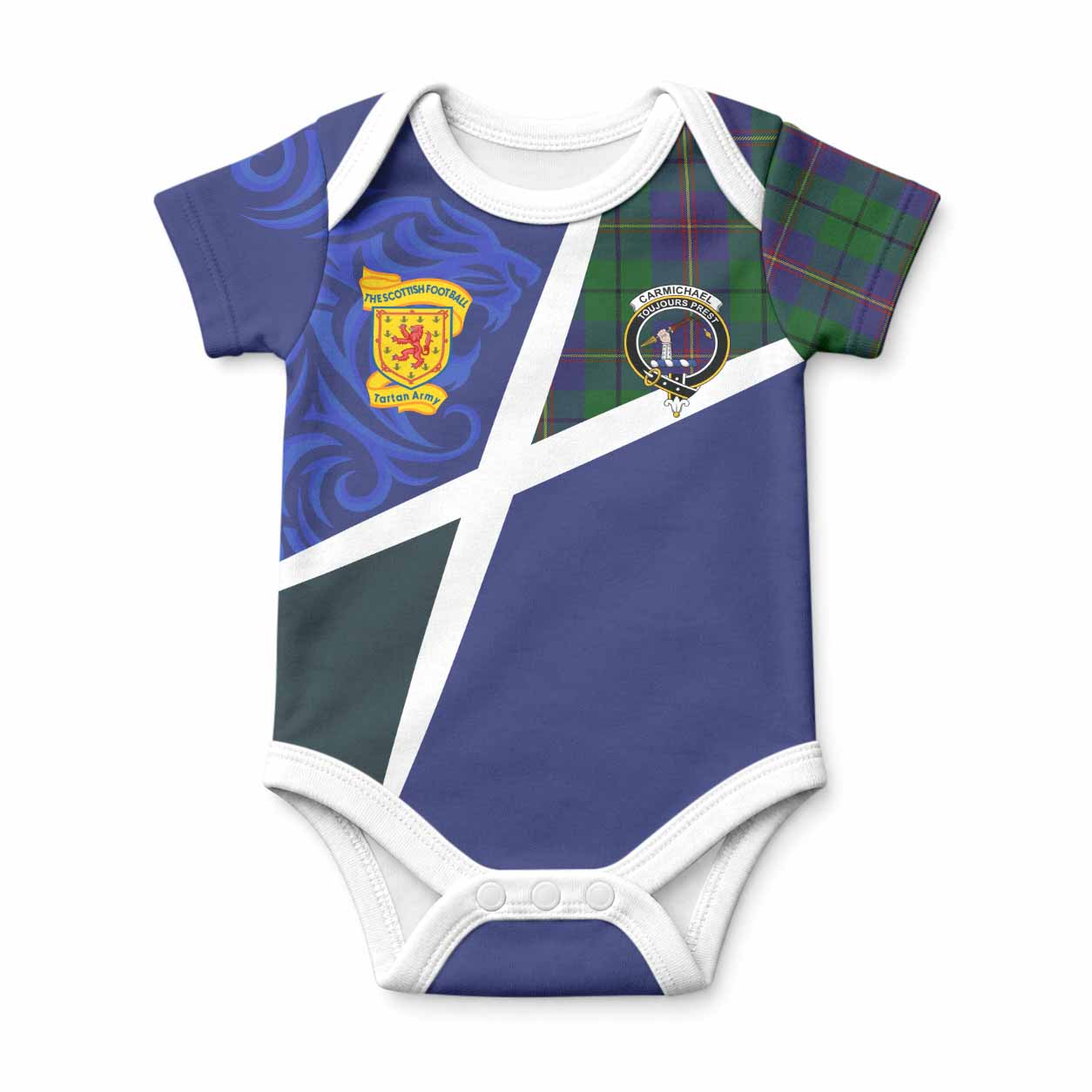 Carmichael The Scottish Football Crest Baby Onesie Lion-Tartan Army