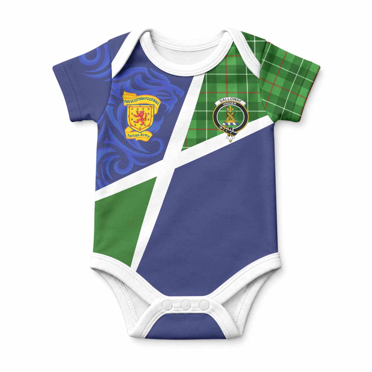Galloway The Scottish Football Crest Baby Onesie Lion-Tartan Army