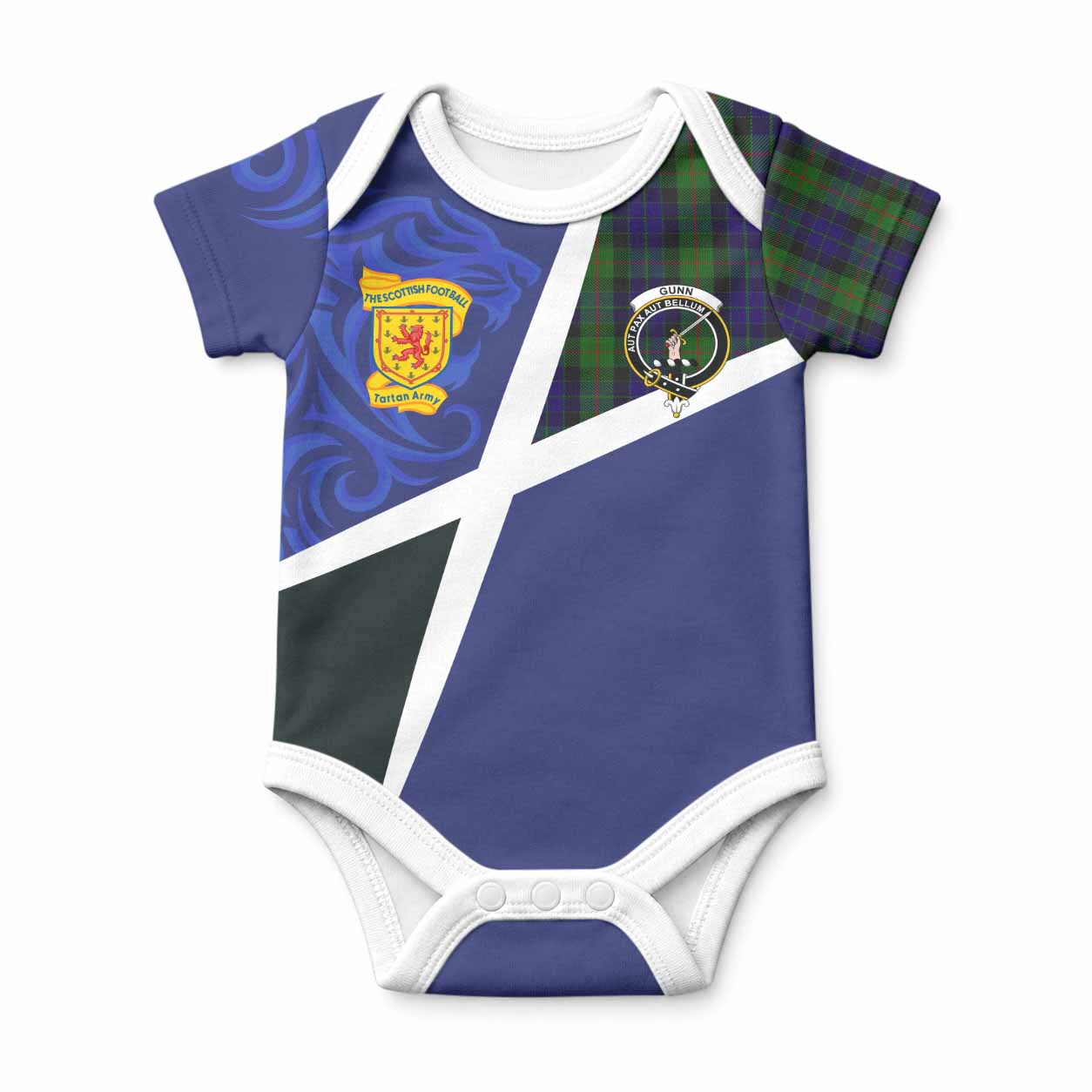 Gunn The Scottish Football Crest Baby Onesie Lion-Tartan Army