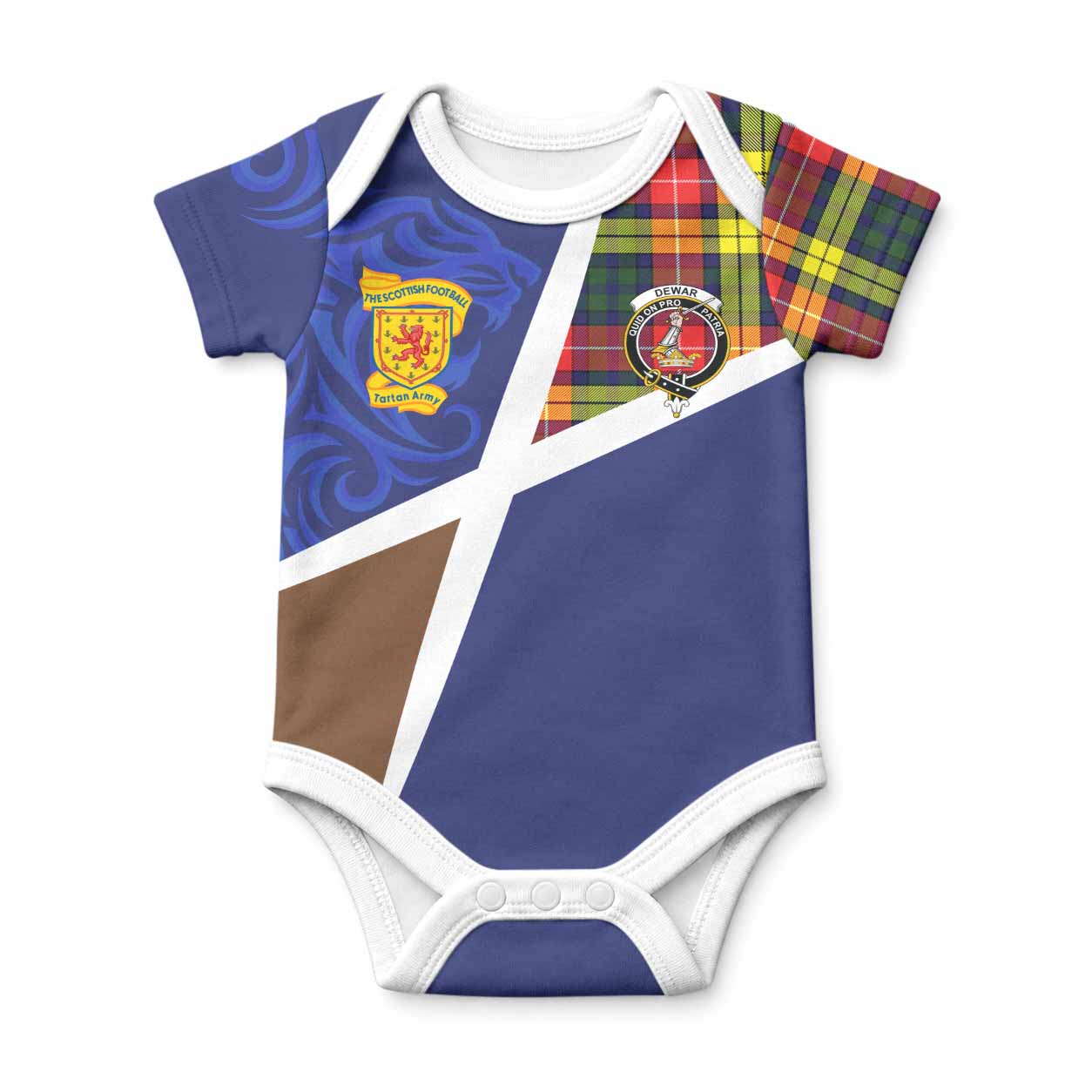 Dewar The Scottish Football Crest Baby Onesie Lion-Tartan Army