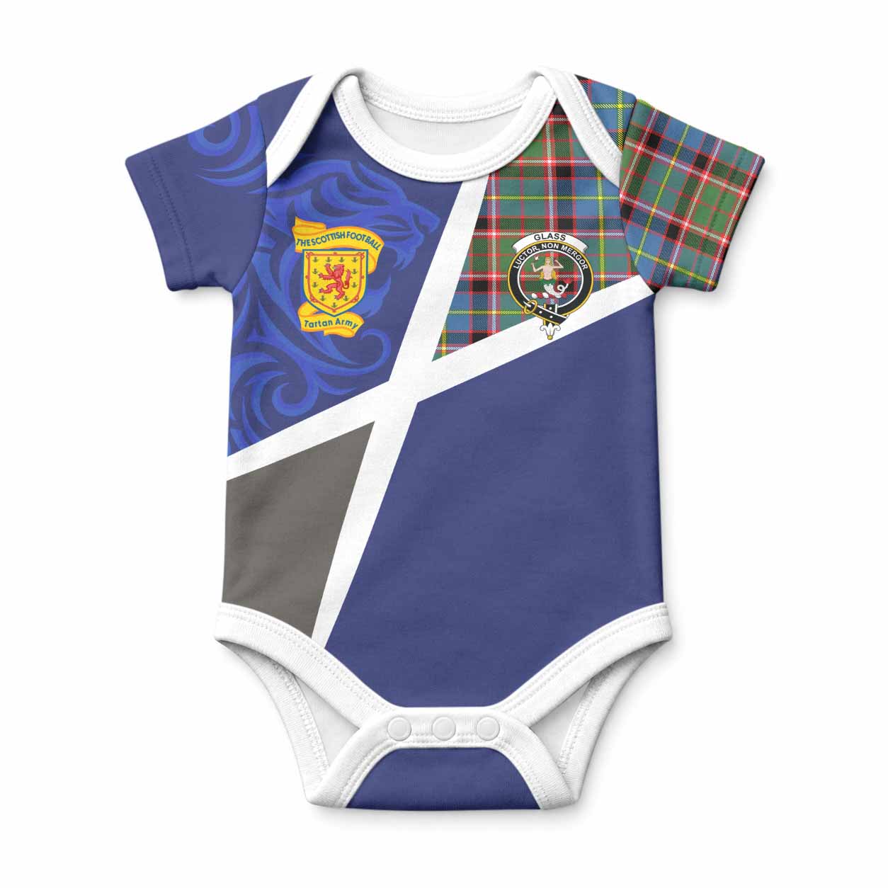 Glass The Scottish Football Crest Baby Onesie Lion-Tartan Army