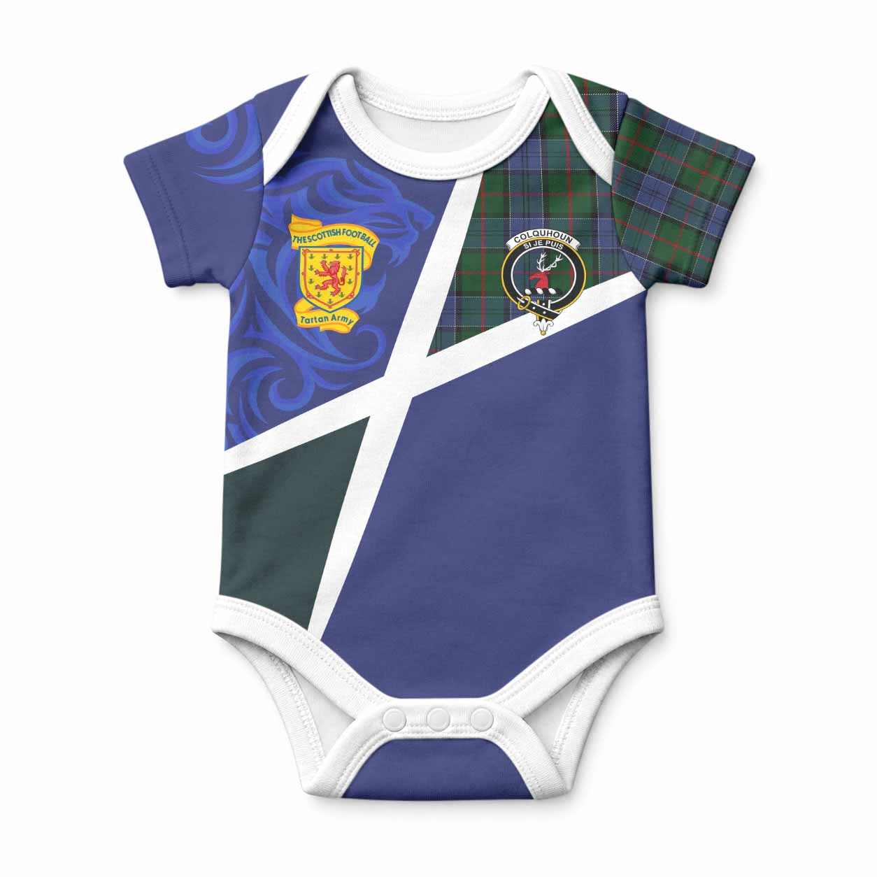Colquhoun The Scottish Football Crest Baby Onesie Lion-Tartan Army