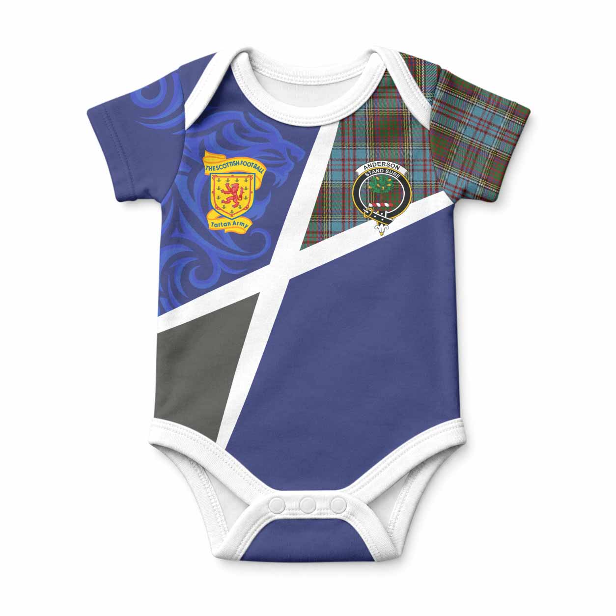 Anderson The Scottish Football Crest Baby Onesie Lion-Tartan Army