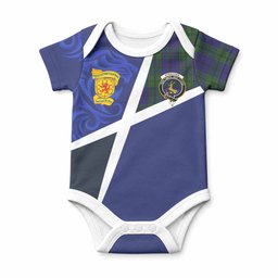 Strachan The Scottish Football Crest Baby Onesie Lion-Tartan Army