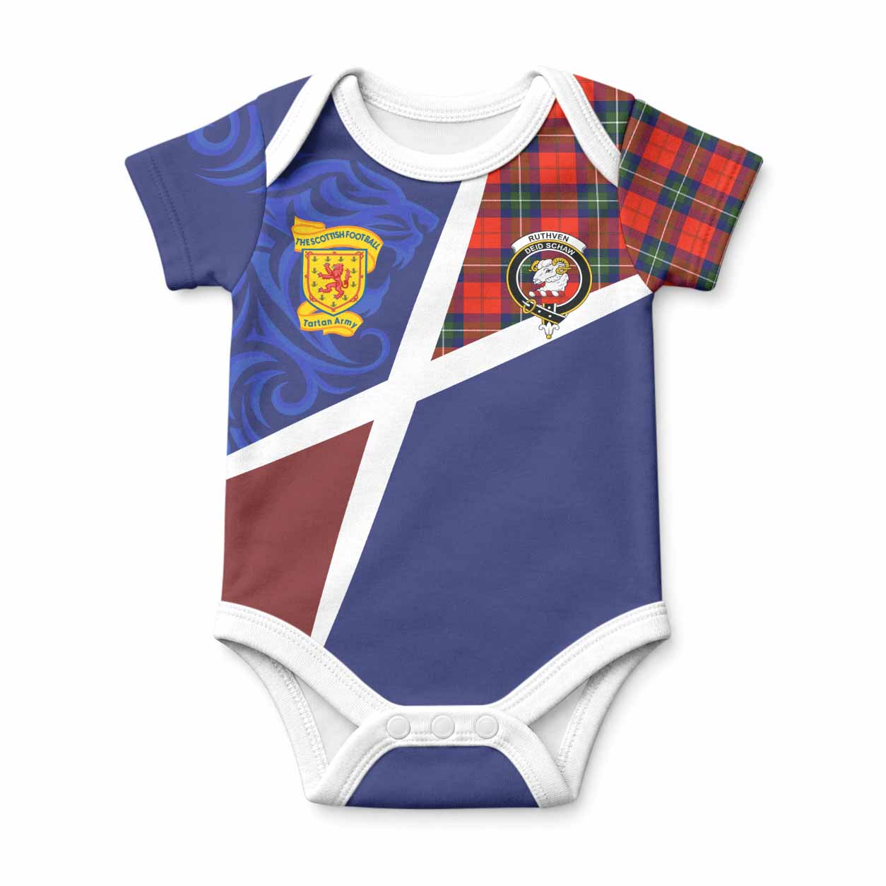 Ruthven The Scottish Football Crest Baby Onesie Lion-Tartan Army
