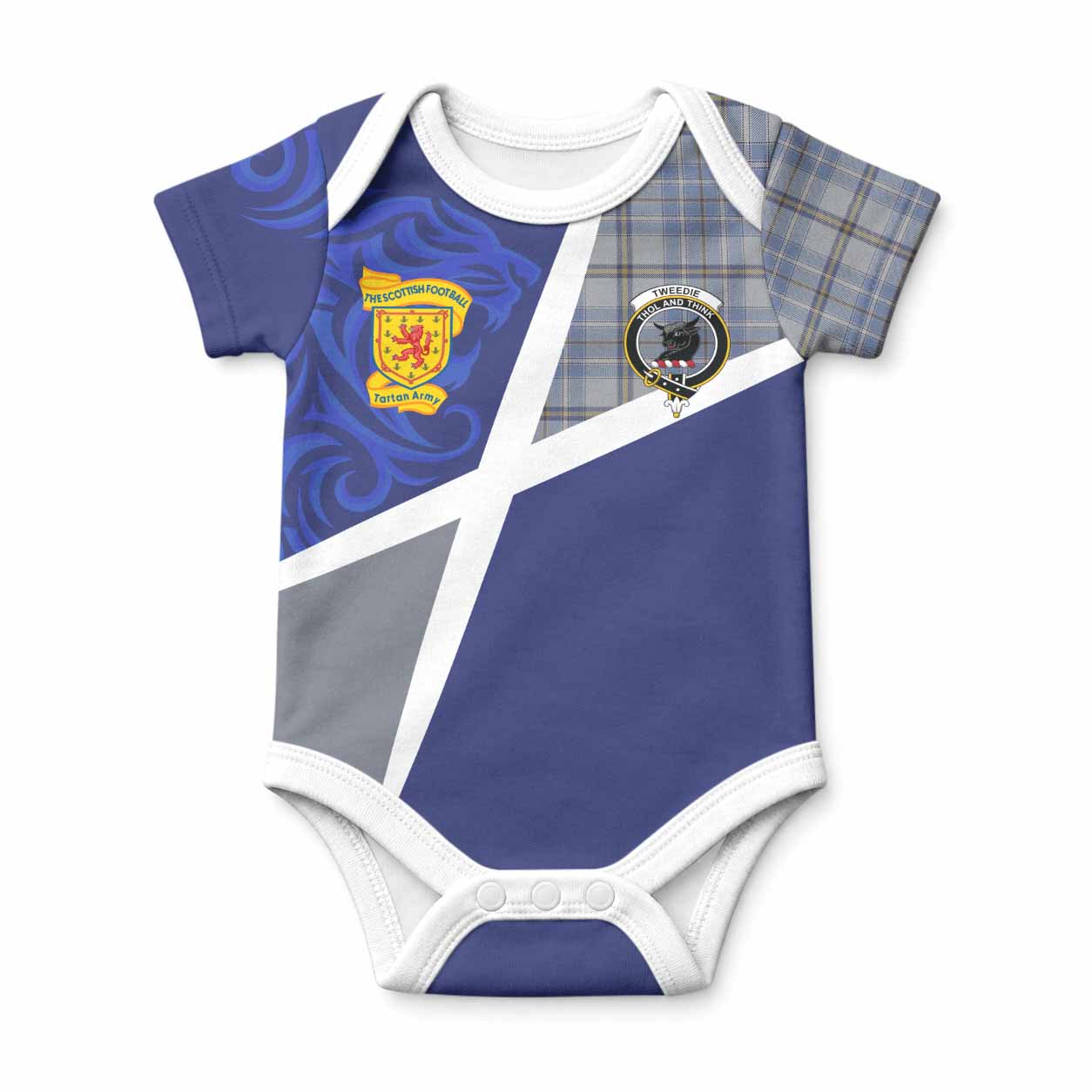 Tweedie The Scottish Football Crest Baby Onesie Lion-Tartan Army