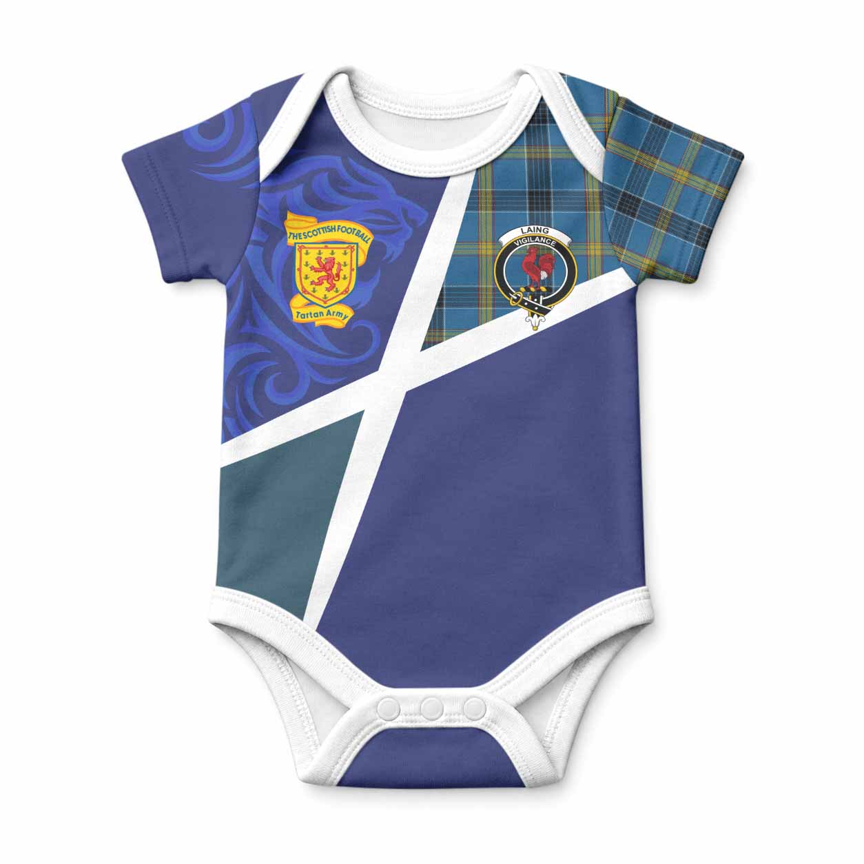 Laing The Scottish Football Crest Baby Onesie Lion-Tartan Army