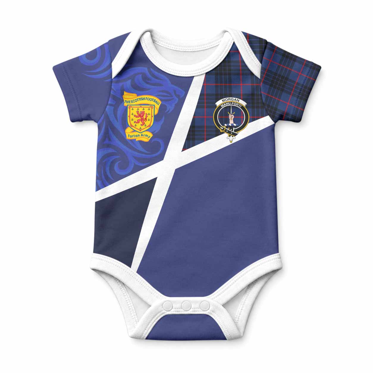 Morgan The Scottish Football Crest Baby Onesie Lion-Tartan Army