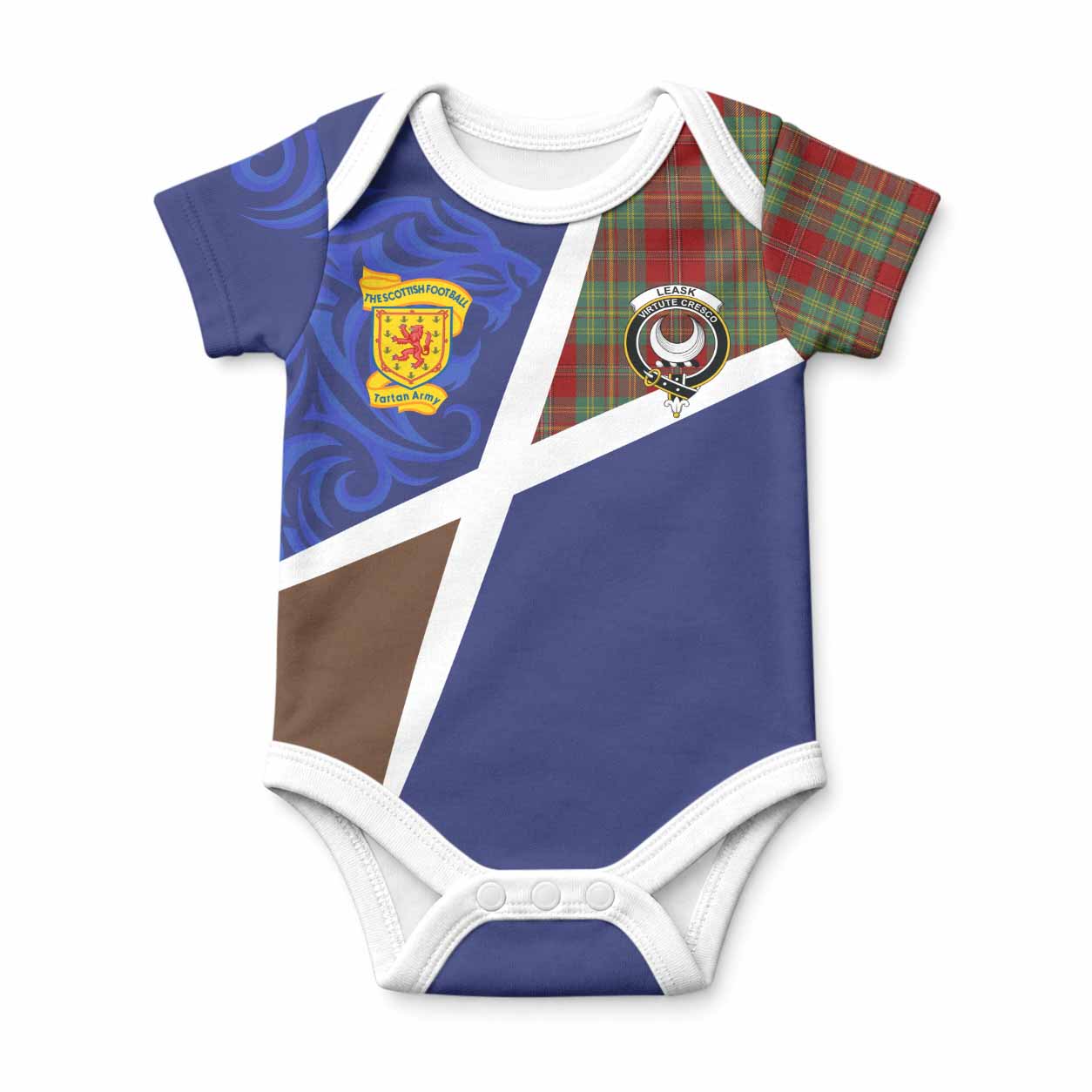 Leask The Scottish Football Crest Baby Onesie Lion-Tartan Army