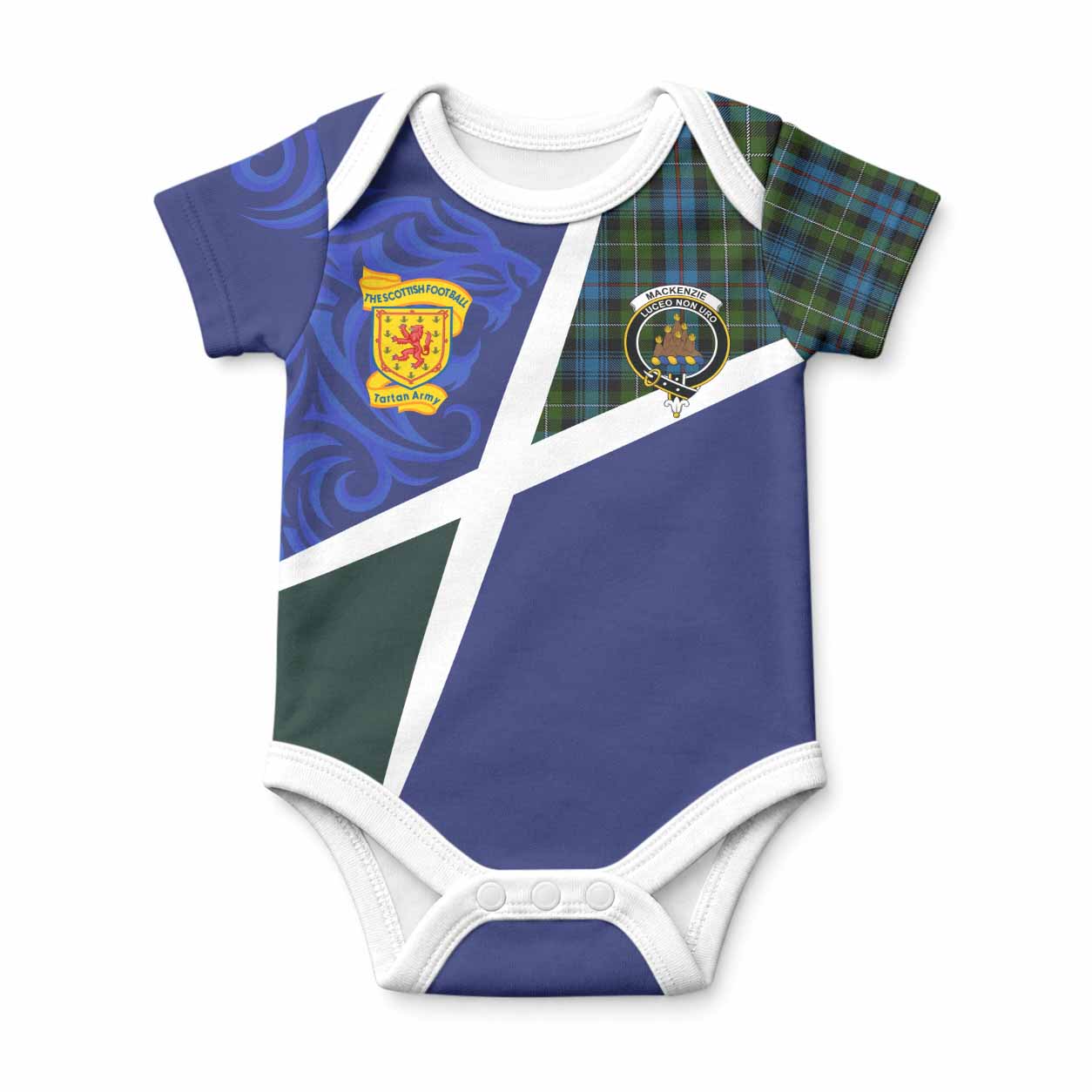 Mackenzie (Mckenzie) The Scottish Football Crest Baby Onesie Lion-Tartan Army