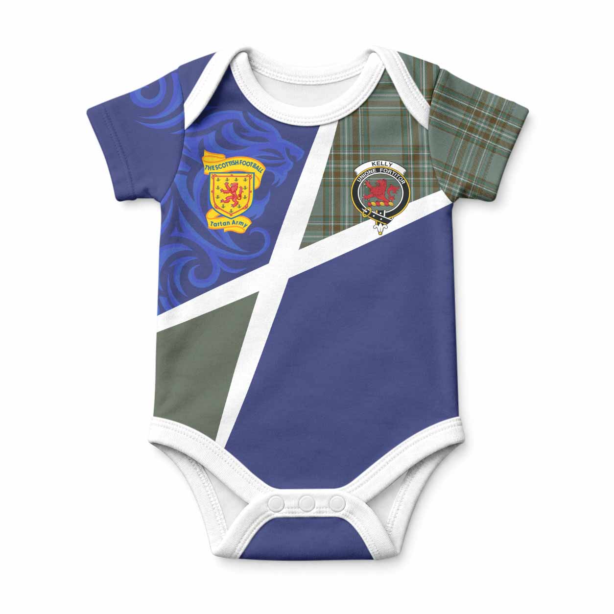 Kelly The Scottish Football Crest Baby Onesie Lion-Tartan Army