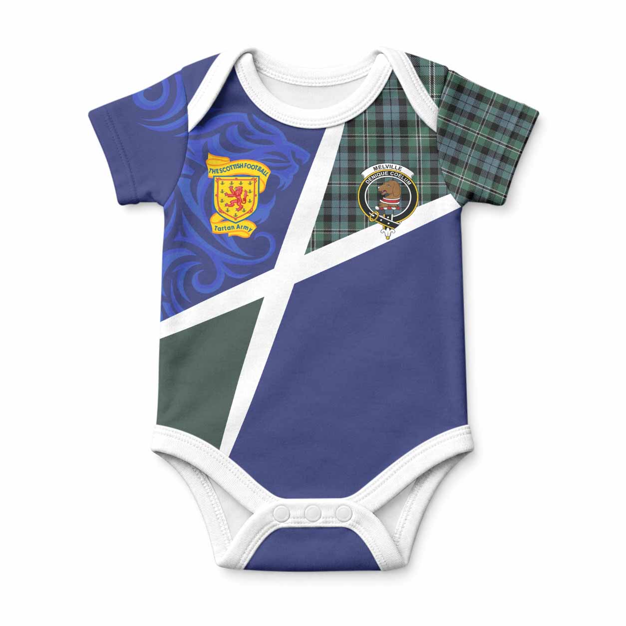 Melville The Scottish Football Crest Baby Onesie Lion-Tartan Army