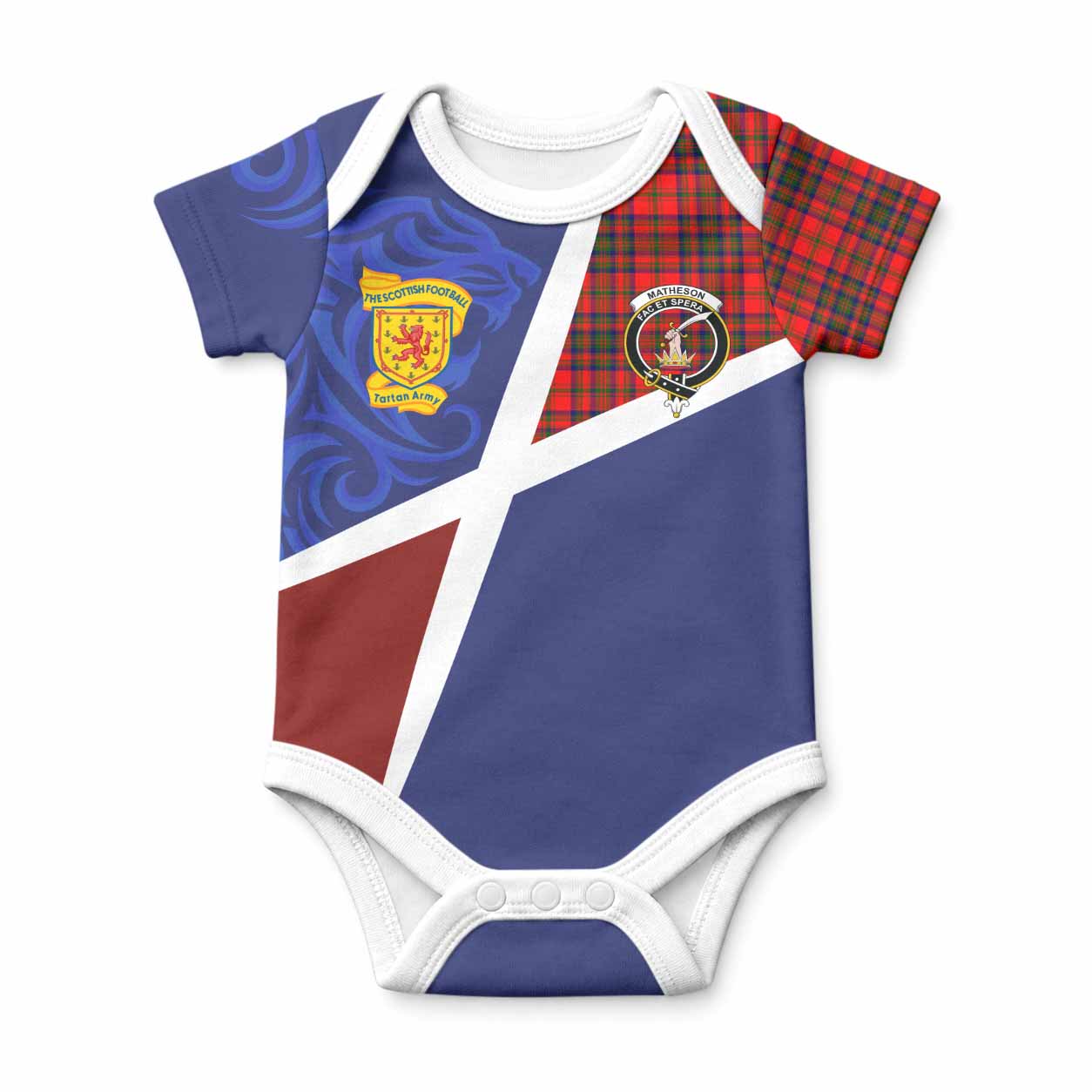 Matheson The Scottish Football Crest Baby Onesie Lion-Tartan Army