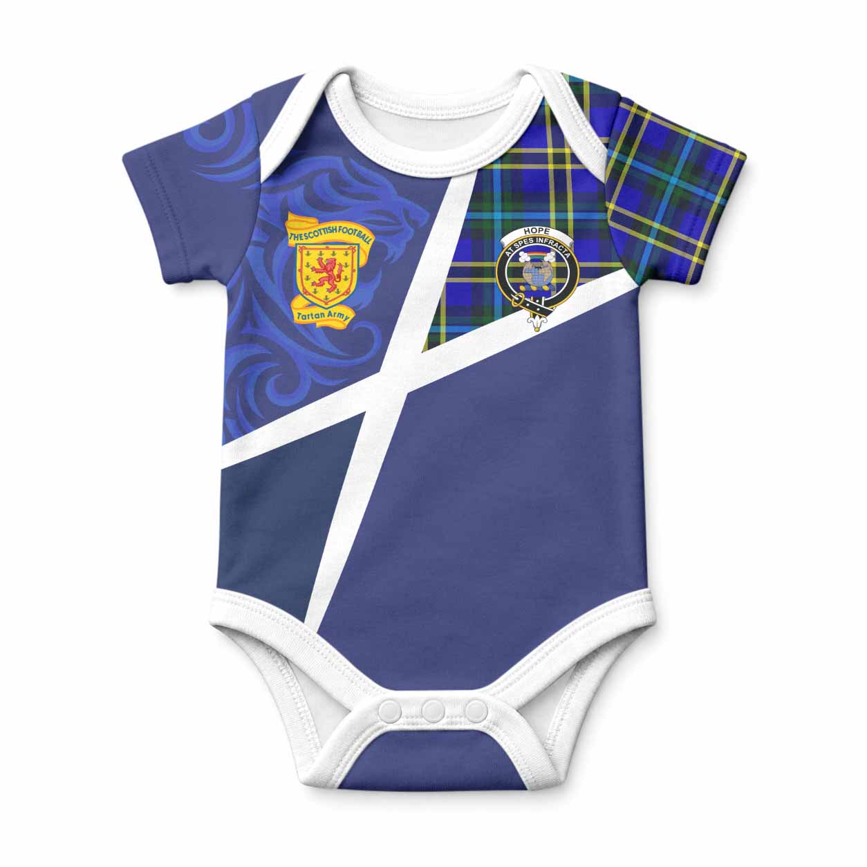 Hope The Scottish Football Crest Baby Onesie Lion-Tartan Army