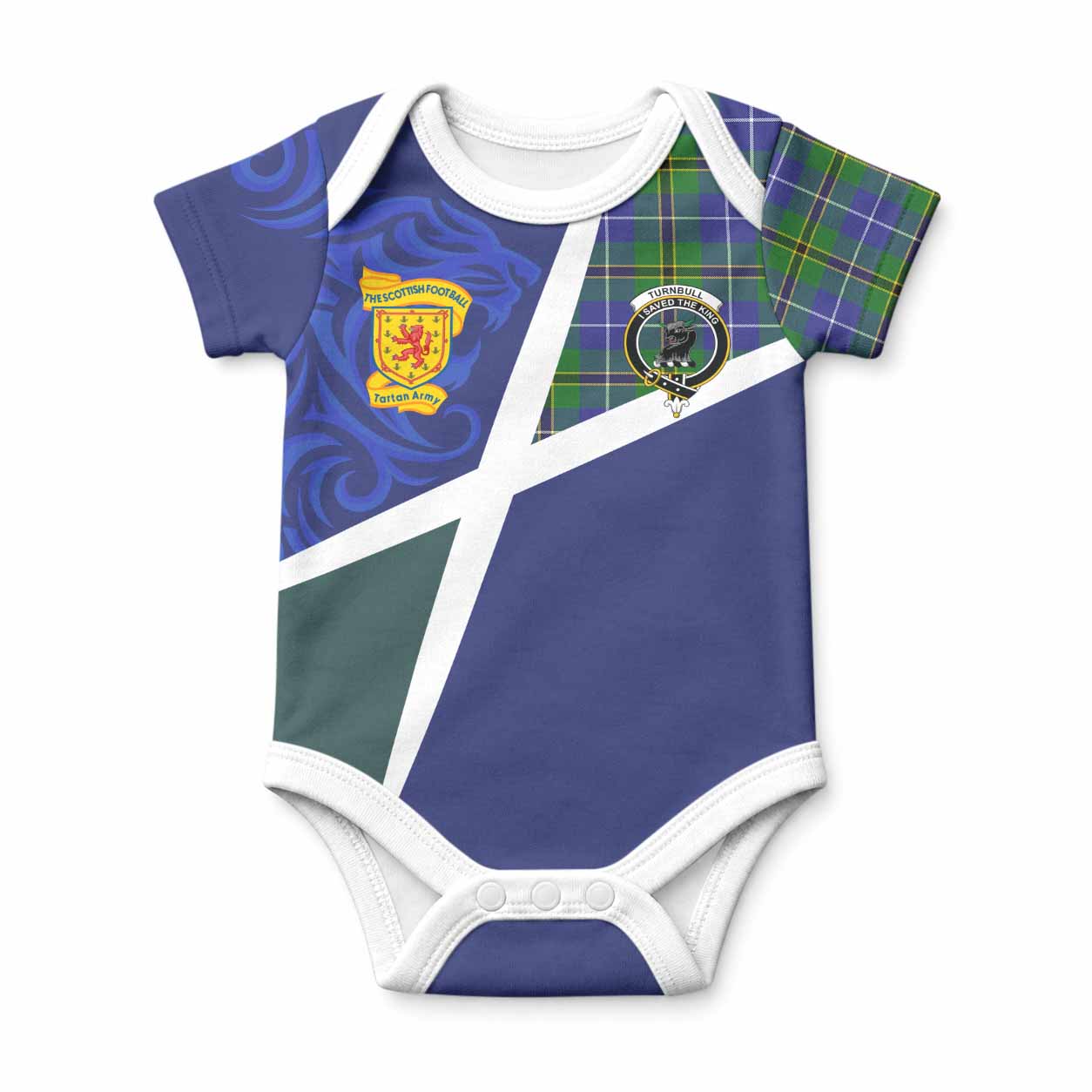 Turnbull The Scottish Football Crest Baby Onesie Lion-Tartan Army