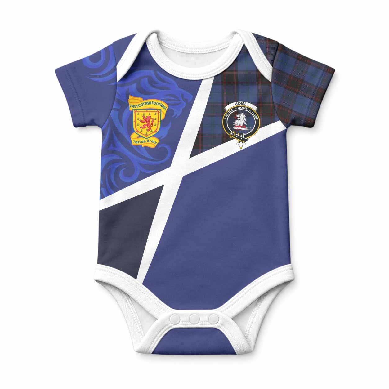 Home (Hume) The Scottish Football Crest Baby Onesie Lion-Tartan Army
