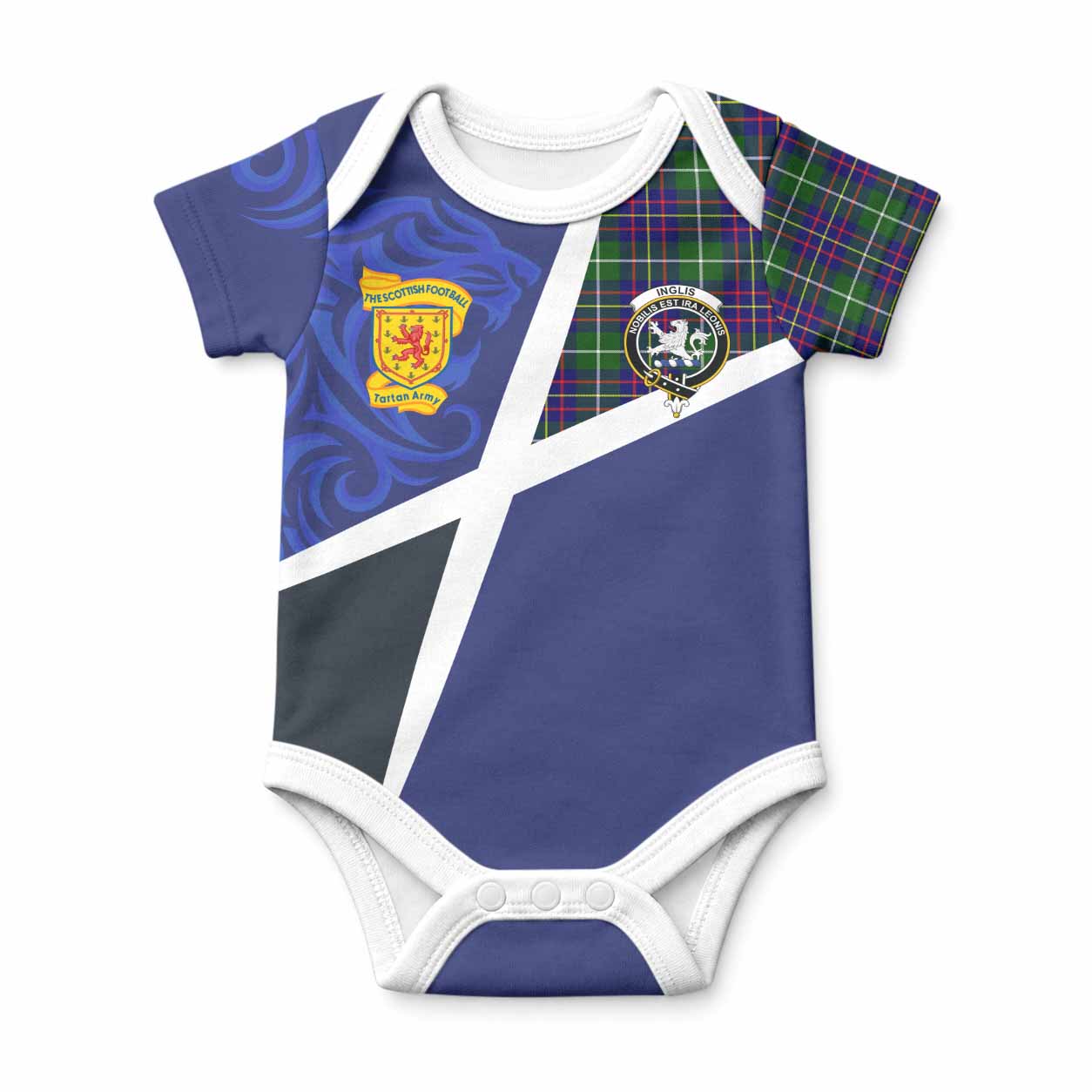 Inglis The Scottish Football Crest Baby Onesie Lion-Tartan Army