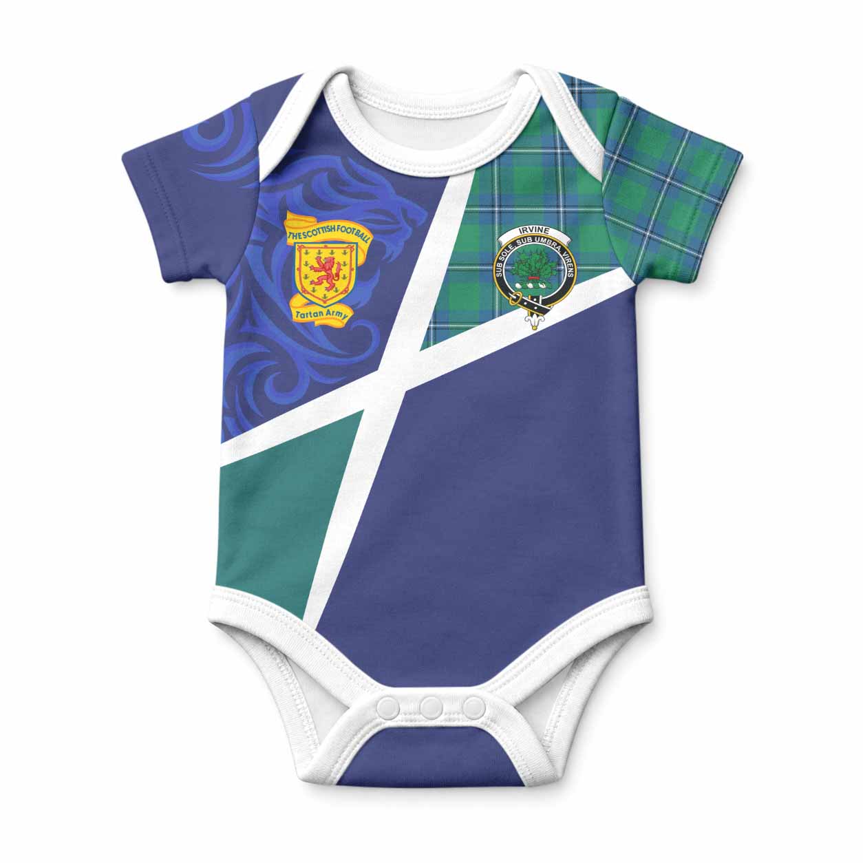 Irvine The Scottish Football Crest Baby Onesie Lion-Tartan Army