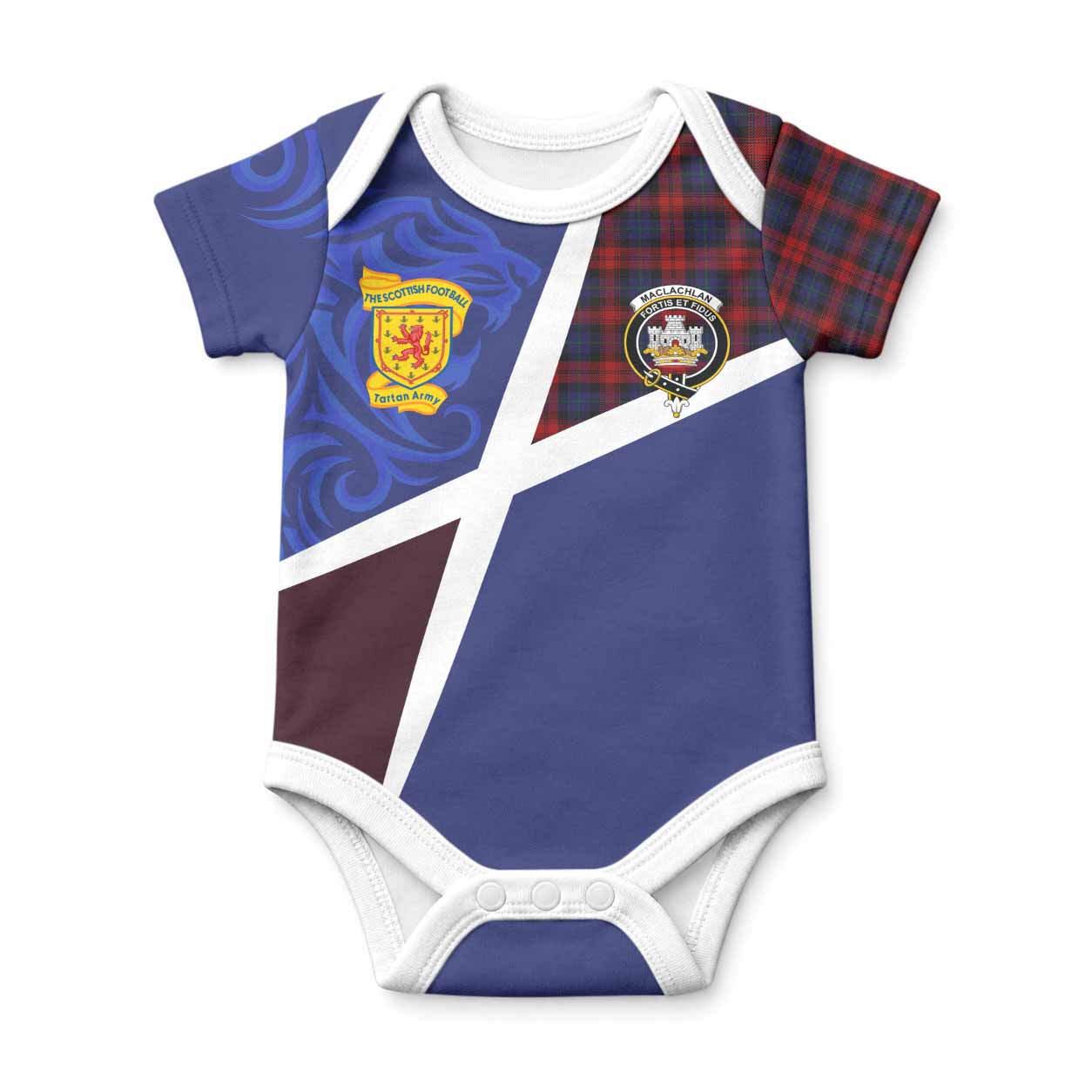 MacLachlan (McLachlan) The Scottish Football Crest Baby Onesie Lion-Tartan Army