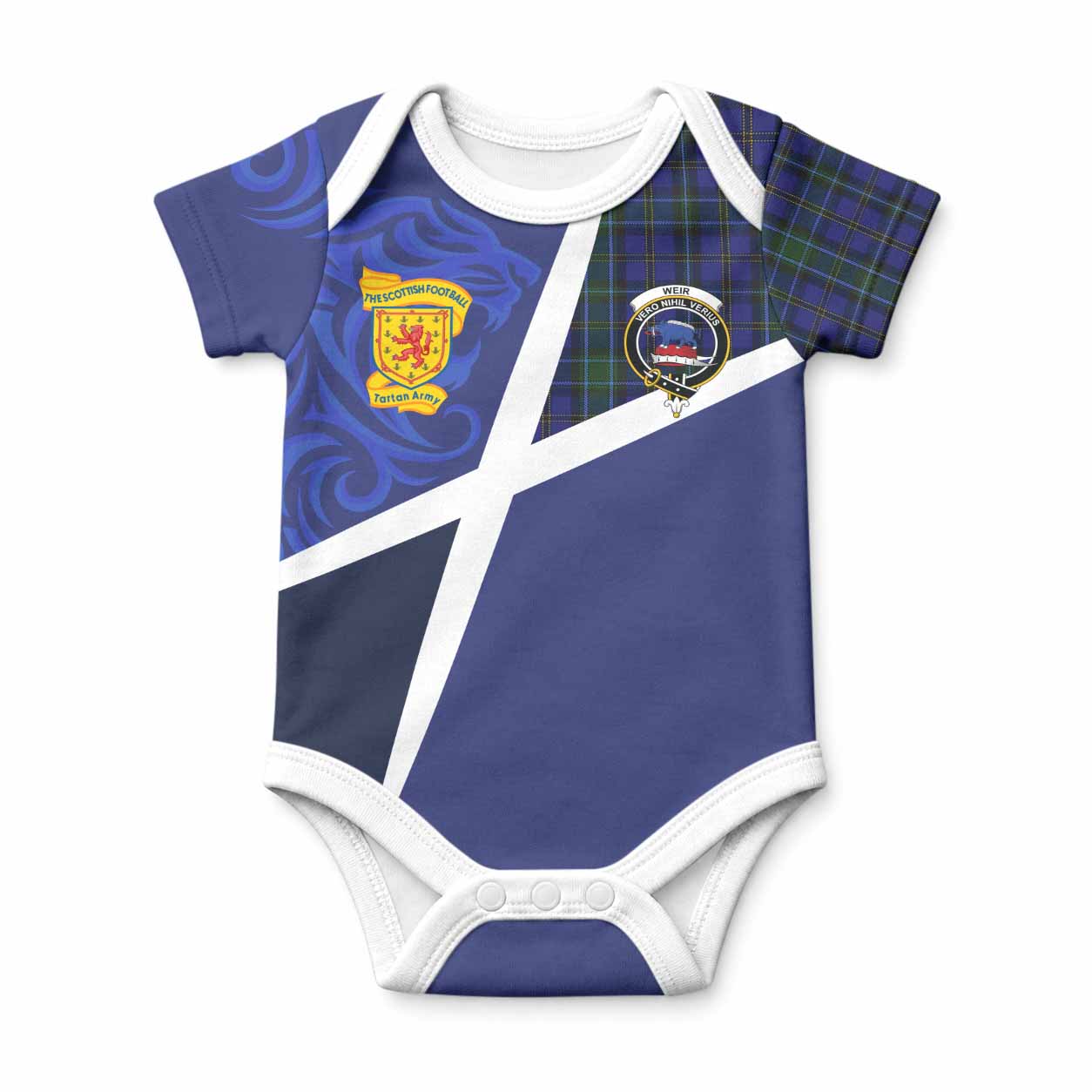 Weir The Scottish Football Crest Baby Onesie Lion-Tartan Army