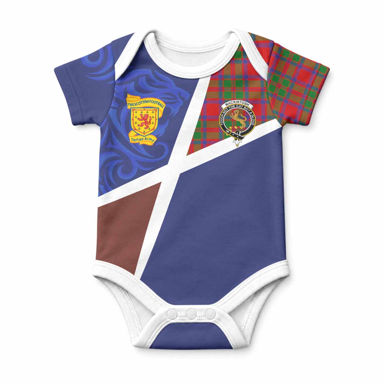 MacKintosh (McKintosh) The Scottish Football Crest Baby Onesie Lion-Tartan Army