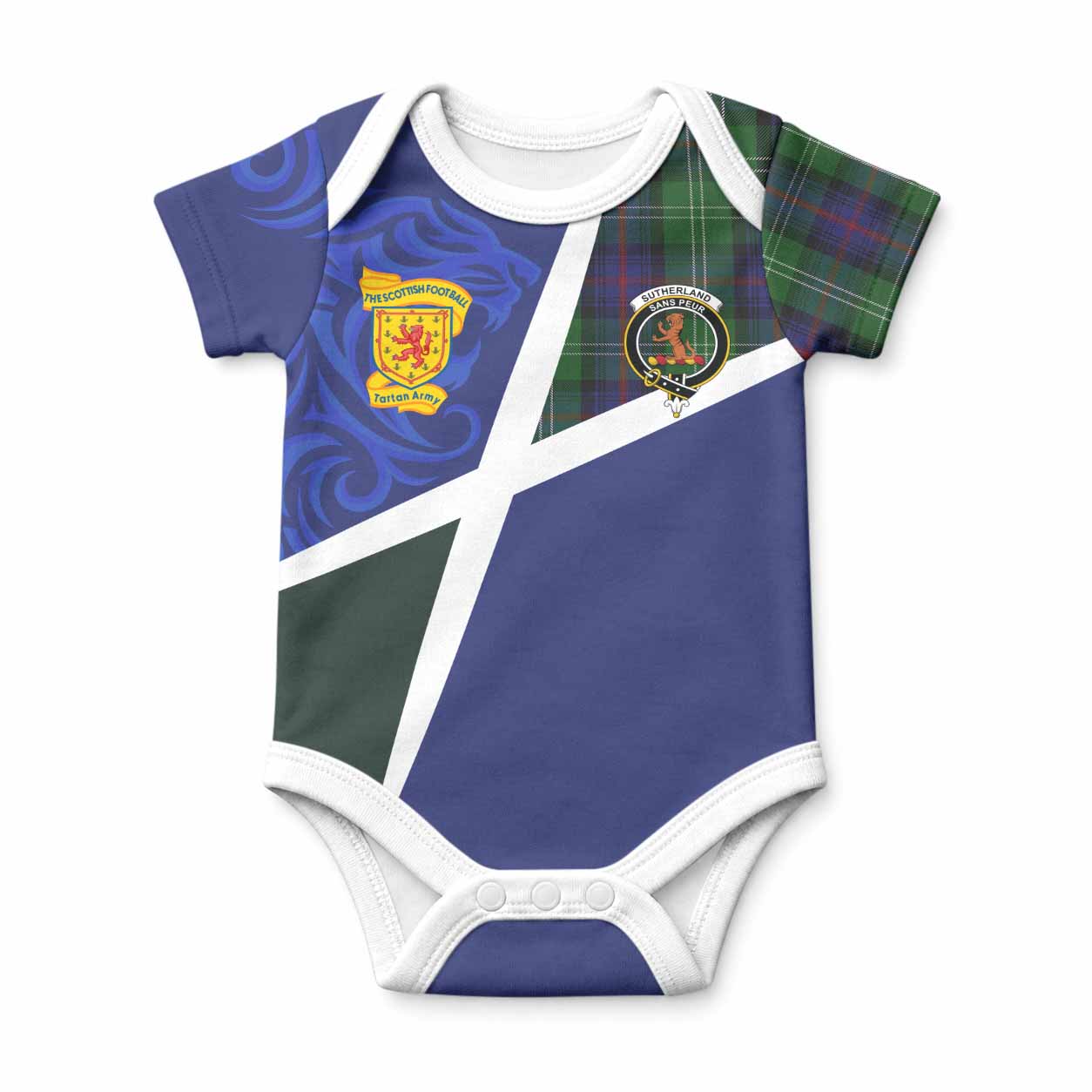 Sutherland The Scottish Football Crest Baby Onesie Lion-Tartan Army