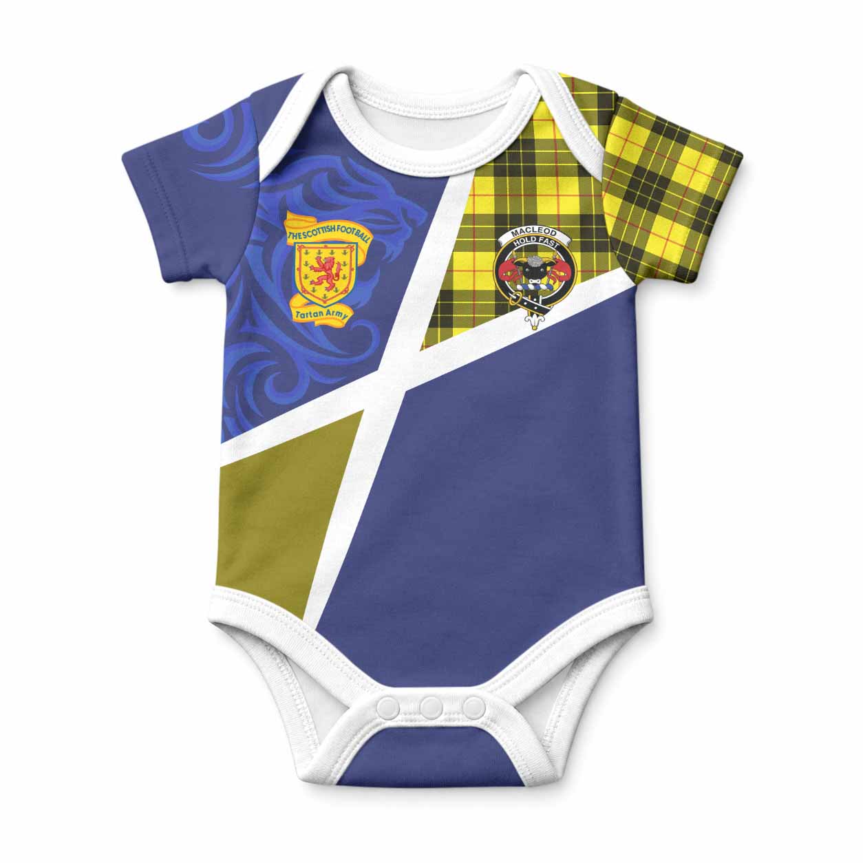 MacLeod (McLeod) The Scottish Football Crest Baby Onesie Lion-Tartan Army