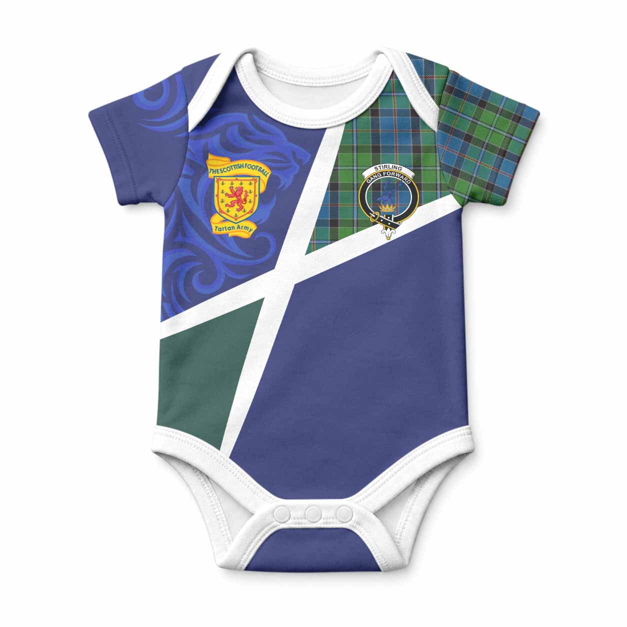 Stirling The Scottish Football Crest Baby Onesie Lion-Tartan Army
