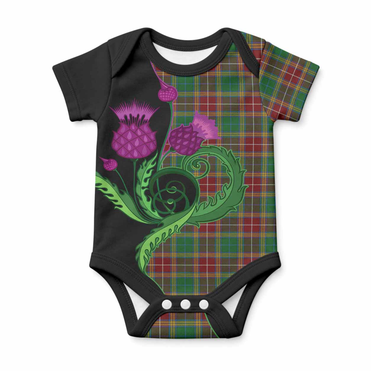 Baxter Tartan Baby Onesie Traditional Scottish Thistle