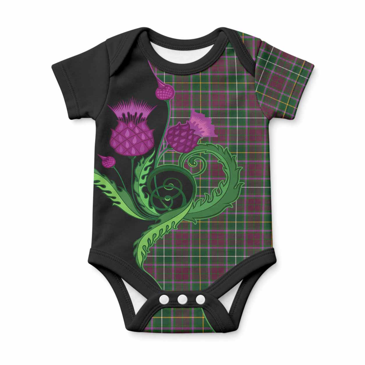 Crosbie Tartan Baby Onesie Traditional Scottish Thistle