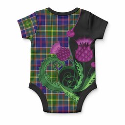 Dalrymple Tartan Baby Onesie Traditional Scottish Thistle