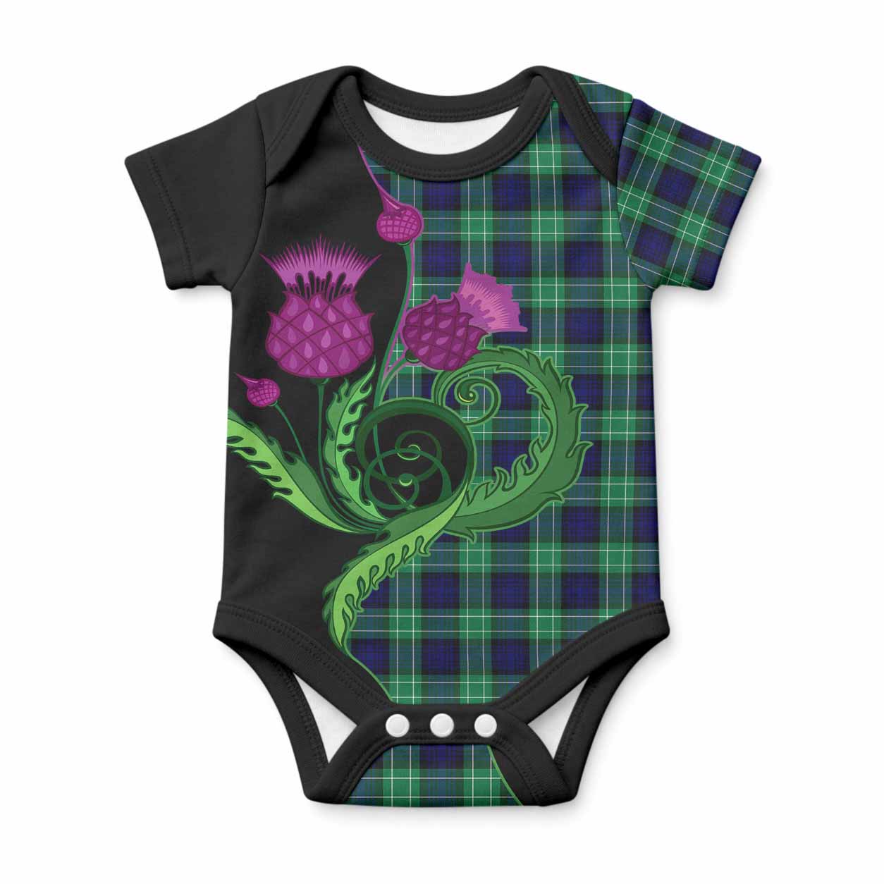 Abercrombie Tartan Baby Onesie Traditional Scottish Thistle