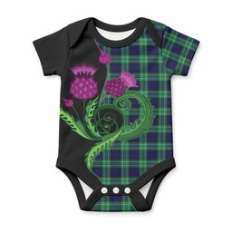 Abercrombie Tartan Baby Onesie Traditional Scottish Thistle