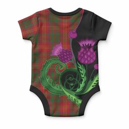 Burns Tartan Baby Onesie Traditional Scottish Thistle