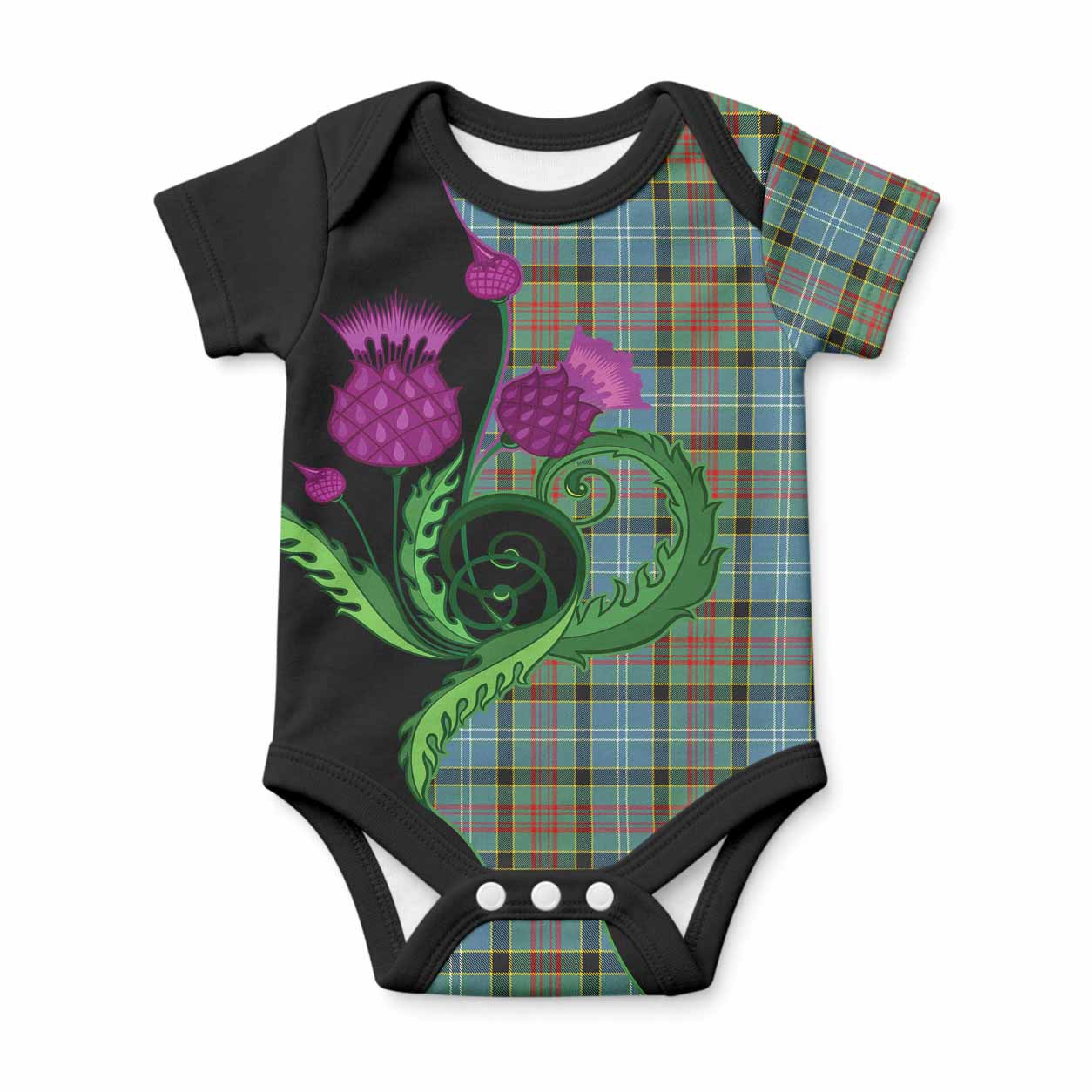 Cathcart Tartan Baby Onesie Traditional Scottish Thistle