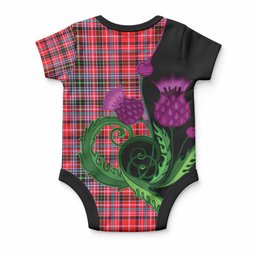 Aberdeen District Tartan Baby Onesie Traditional Scottish Thistle