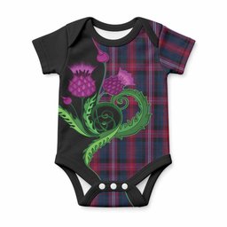 Bevan (Evans) of Wales Tartan Baby Onesie Traditional Scottish Thistle