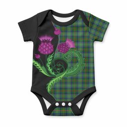 Cranstoun (Cranston) Tartan Baby Onesie Traditional Scottish Thistle