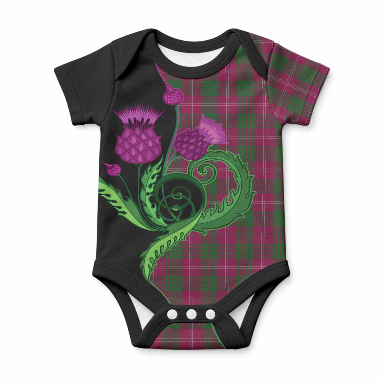 Crawford Tartan Baby Onesie Traditional Scottish Thistle