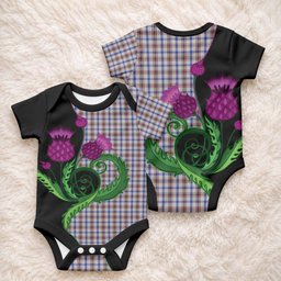 Boswell Tartan Baby Onesie Traditional Scottish Thistle