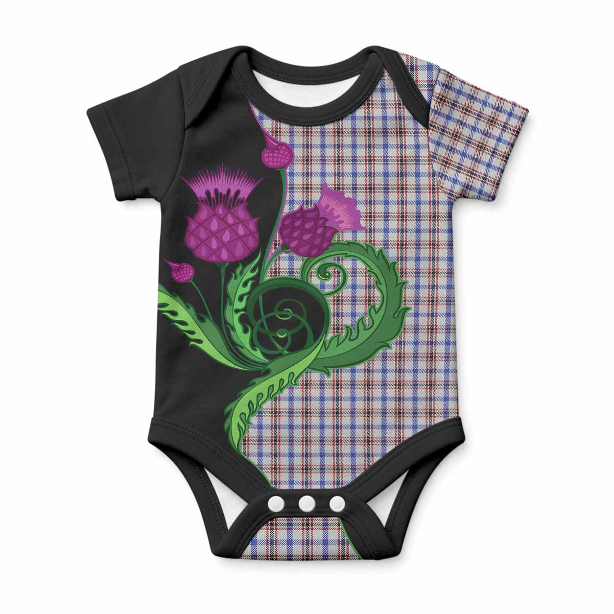 Boswell Tartan Baby Onesie Traditional Scottish Thistle