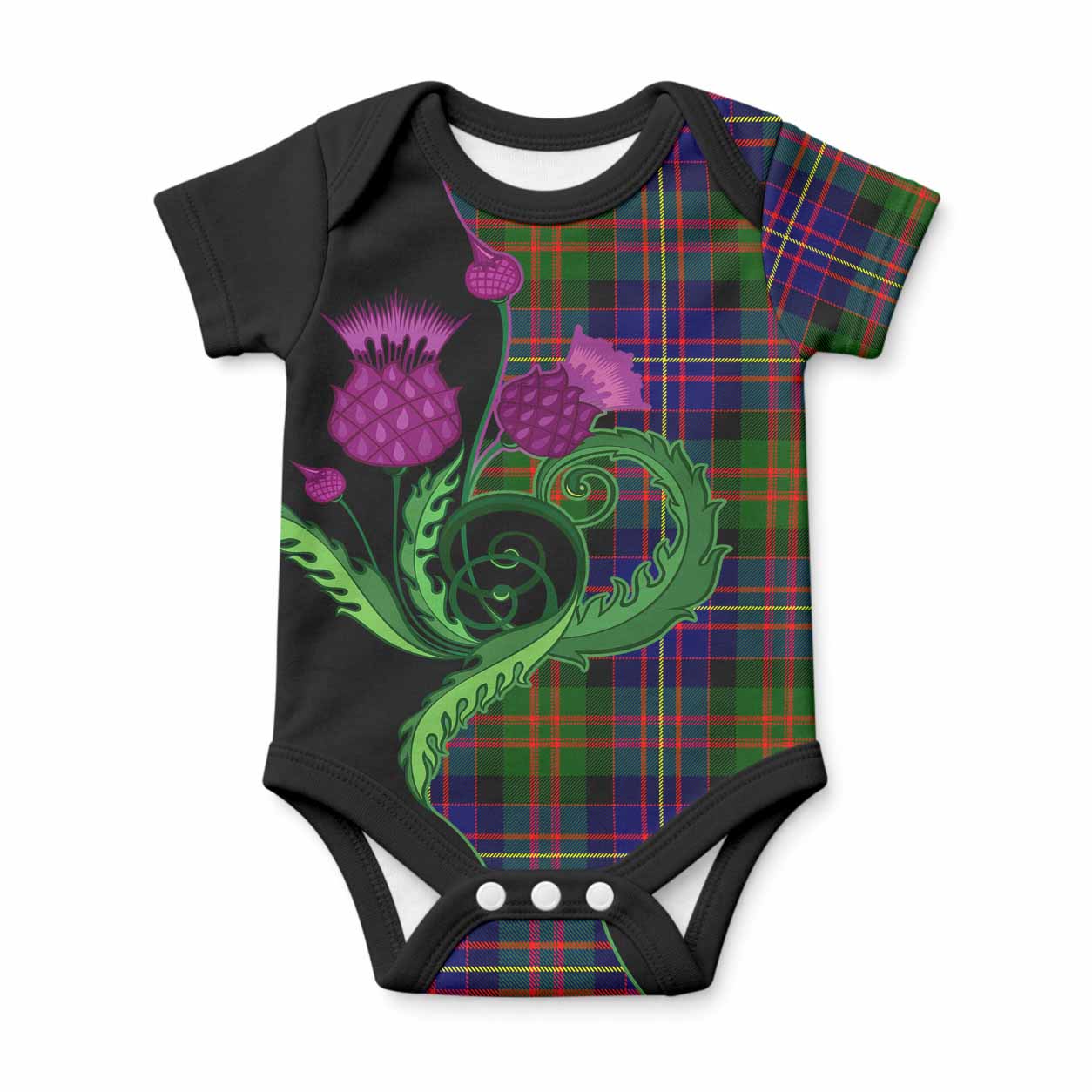 Chalmers Tartan Baby Onesie Traditional Scottish Thistle