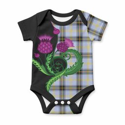 Bell Tartan Baby Onesie Traditional Scottish Thistle