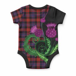 Brown (Broun) Tartan Baby Onesie Traditional Scottish Thistle