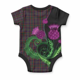Cork Tartan Baby Onesie Traditional Scottish Thistle