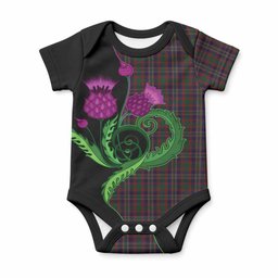 Cork Tartan Baby Onesie Traditional Scottish Thistle